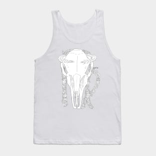 Virgo Skull - Black and White Tank Top